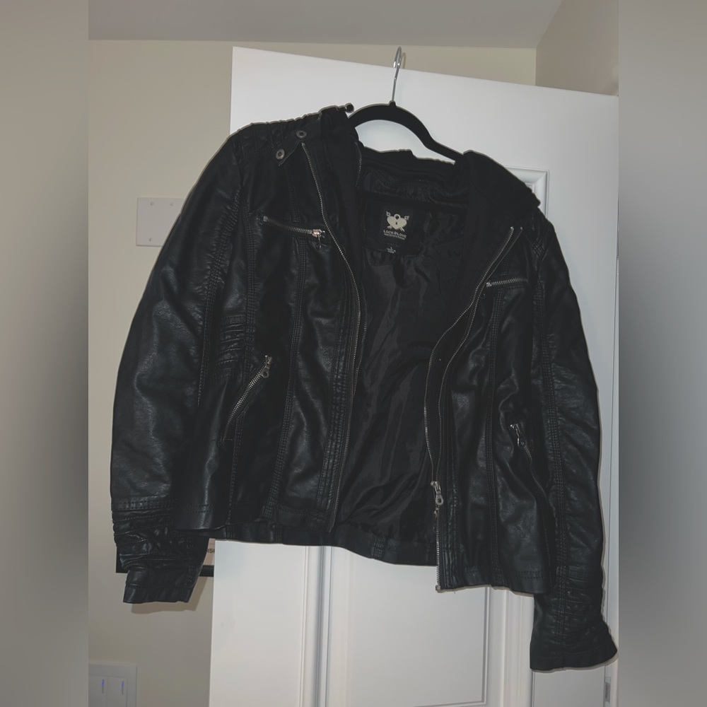 Black Leather Oversized Jacket